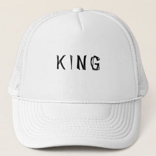 Personalised Custom King Text name White Colour Trucker Hat