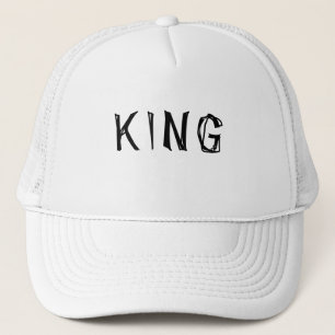 Personalised Custom King Text name White Colour Trucker Hat