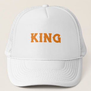 Personalised Custom King Text White and White Trucker Hat