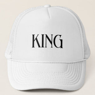 Personalised Custom King Text White Trucker Hats