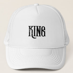 Personalised Custom King Text White Trucker Hats