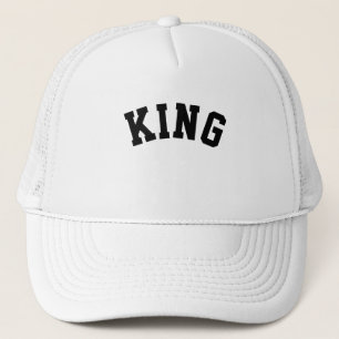 Personalised Custom King Text White Trucker Hats