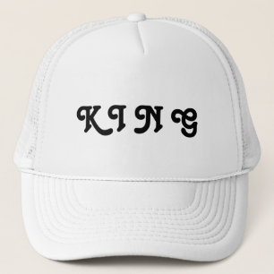 Personalised Custom King Text White Trucker Hats