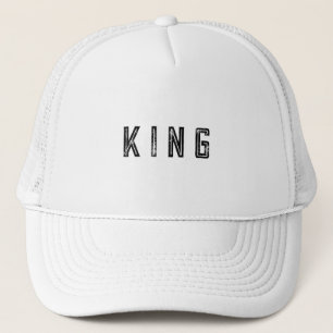 Personalised Custom King Text White Trucker Hats