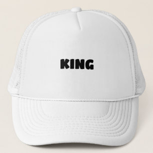 Personalised Custom King Text White Trucker Hats