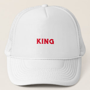 Personalised Custom King Text White Trucker Hats