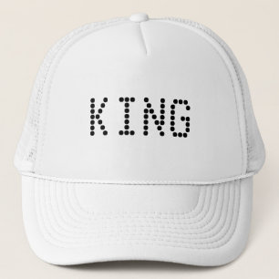 Personalised Custom King Text White Trucker Hats