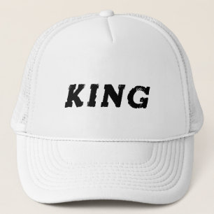 Personalised Custom King Text White Trucker Hats