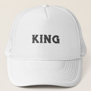 Personalised Custom King Text White Trucker Hats