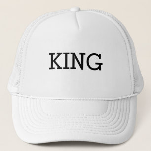 Personalised Custom King Text White Trucker Hats