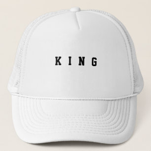 Personalised Custom King Text White Trucker Hats
