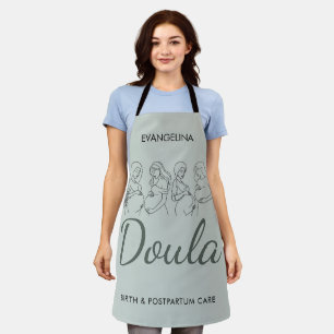 Personalised Custom Line Art Midwife Birth Doula Apron