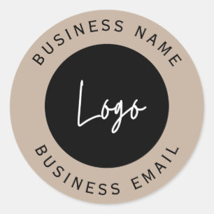 personalised custom logo business  classic round sticker