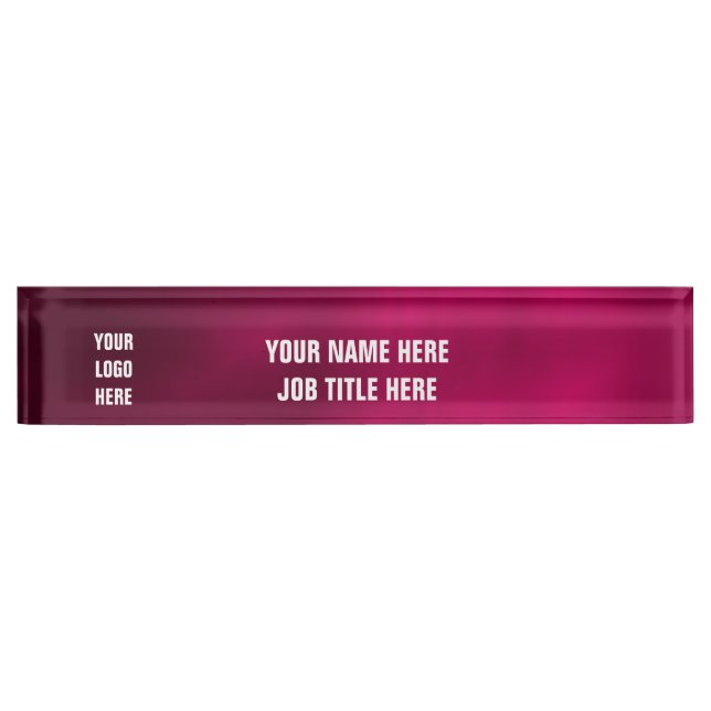 Personalised Custom Logo Elegant Desk Nameplate (Front)