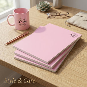Personalised Custom Logo Elegant Light Pink Notepad
