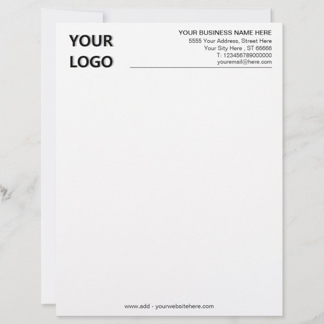Personalised Custom Logo Name Letterhead Template (Front)