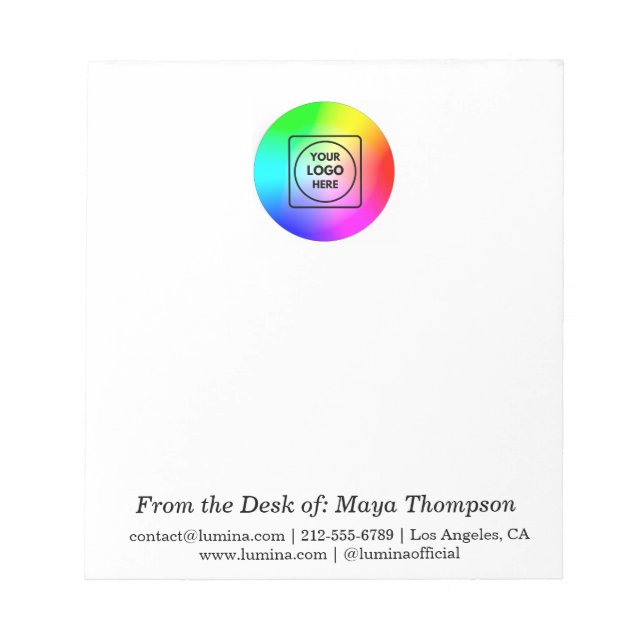 Personalised Custom Logo Office Branding Notepad (Front)
