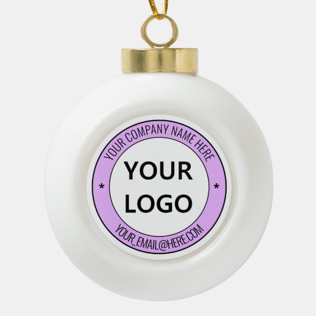 Personalised Custom Logo Text Christmas Ornament (Front)
