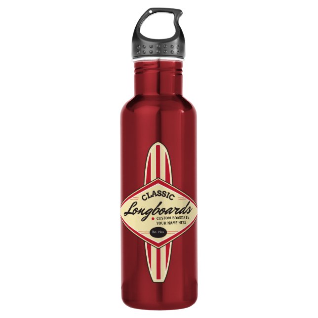 Personalised Custom Longboards 710 Ml Water Bottle (Front)