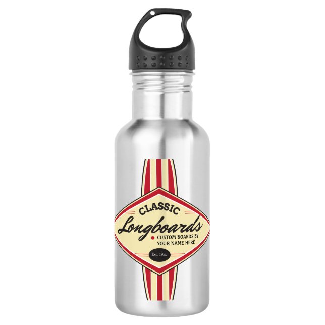 Personalised Custom Longboards 710 Ml Water Bottle (Front)