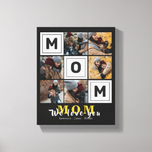 Personalised Custom Love You mum family Photo gift Canvas Print