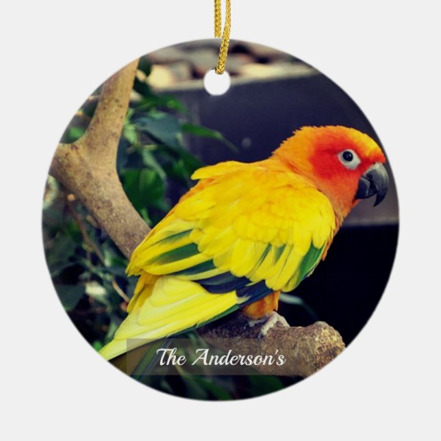 Personalised Custom Lovebird Photo Ceramic Ornament (Front)