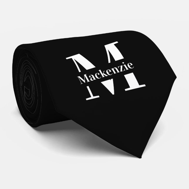 Personalised Custom Made Monogrammed Tie (Rolled)