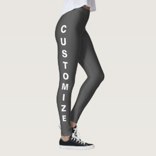 Personalised Custom Made Stylish Chic Dark Grey Leggings