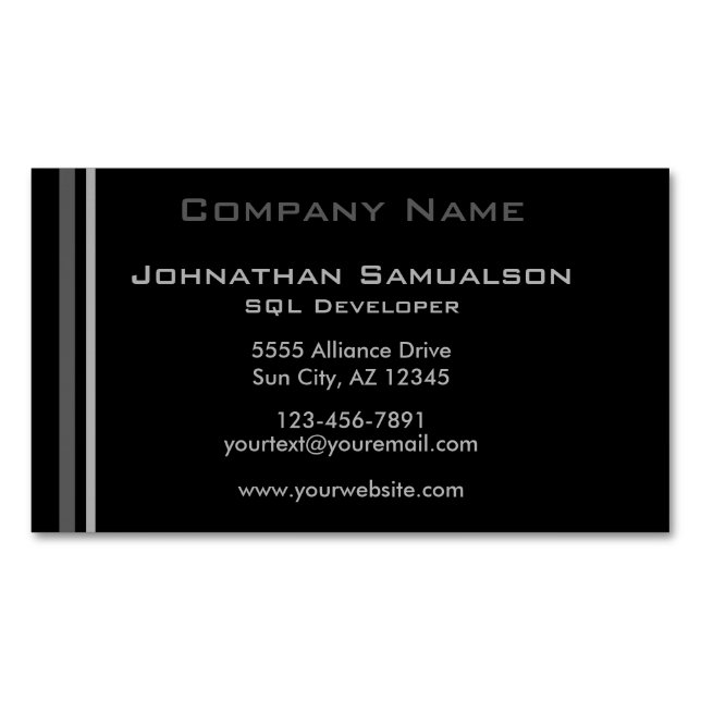 Personalised Custom Magnetic Business Cards (Front)