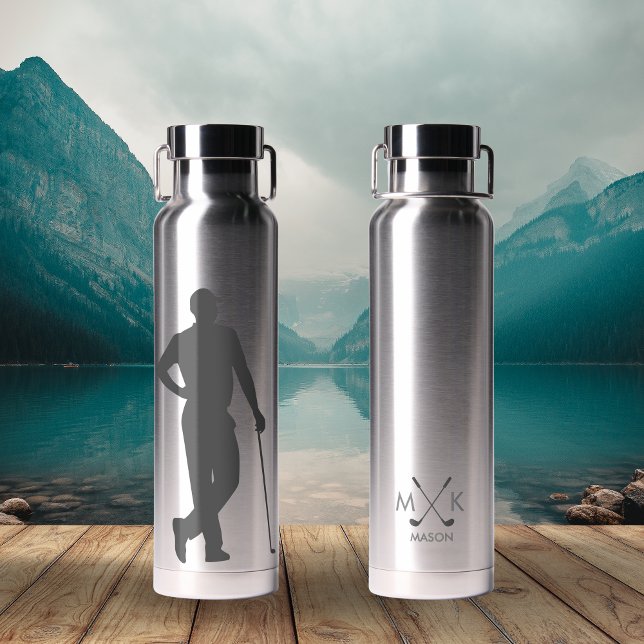 Personalised Custom Male Golfer Water Bottle (Creator Uploaded)