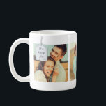 Personalised Custom Message Wedding Photo Collage Coffee Mug<br><div class="desc">Create a perfect keepsake gift for the wedding party members,  family or friends. This coffee mug is ready to be personalised with three of your favourite square shaped photos and features a white tag that's ready to be personalised with your own message or a name in black script lettering.</div>