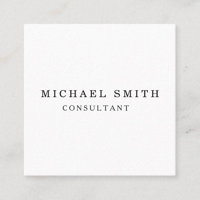 Personalised Custom Minimalist Modern QR Code Logo Square Business Card (Front)