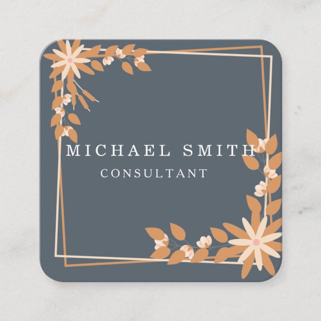 Personalised Custom Minimalist Modern QR Code Logo Square Business Card (Front)