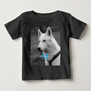Personalised Custom Monogram Elegant Dog Pet Photo Baby T-Shirt