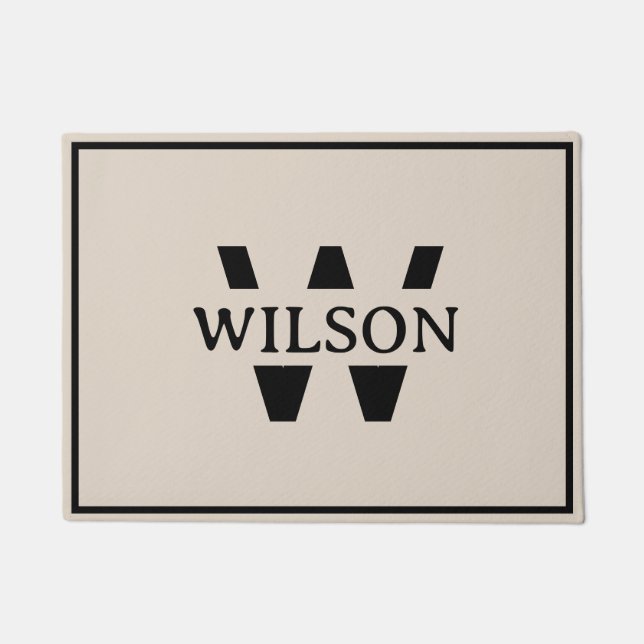 Personalised Custom Monogram Family Name Doormat (Front)
