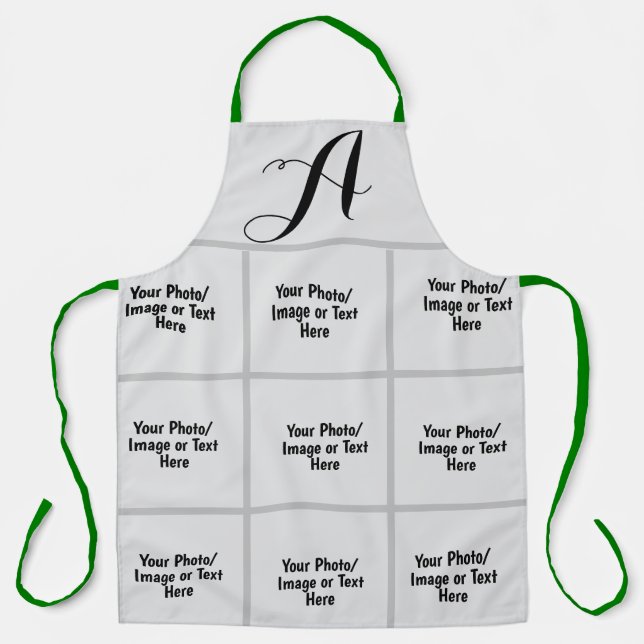  Personalised Custom Monogram Family Photo Collage Apron (Front)