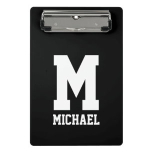 Personalised custom monogram name initial sports mini clipboard
