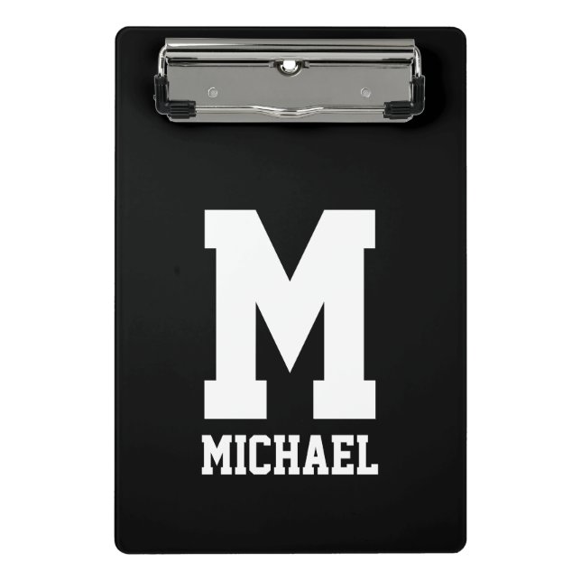 Personalised custom monogram name initial sports mini clipboard (Front)