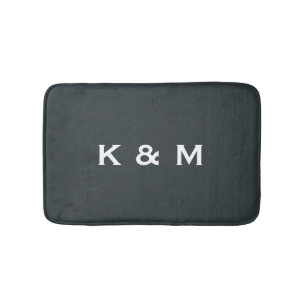 Personalised Custom Monogrammed Gunmetal Bath Mat