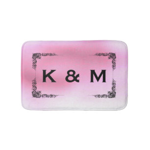 Personalised Custom Monogrammed Pink Swirl Bath Mat