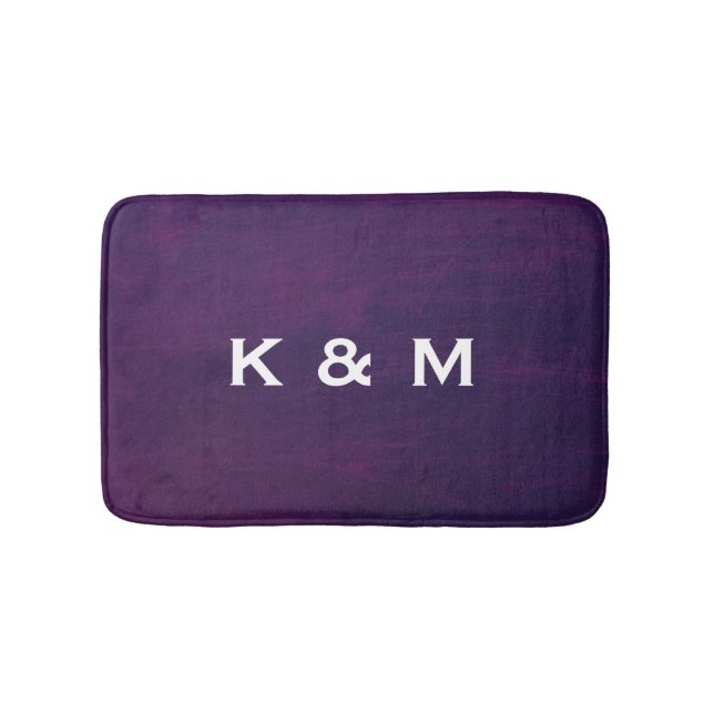 Personalised Custom Monogrammed Purple Bath Mat (Front)