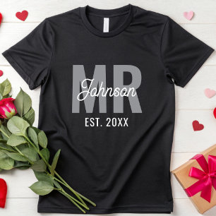 Personalised Custom Mr & Mrs Matching Couples T-Shirt