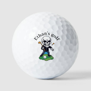 Personalised Custom Name and Funny Skull  Golf Balls