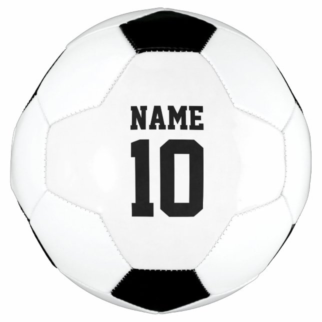 Personalised custom name and sports team number soccer ball (Front)