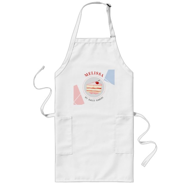 Personalised Custom Name Baker Bakery Chef Cook Long Apron (Front)