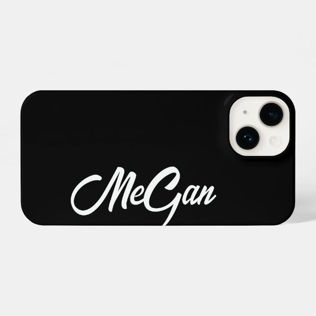 Personalised Custom Name black Monogram Cases. iPh iPhone Case (Back Horizontal)