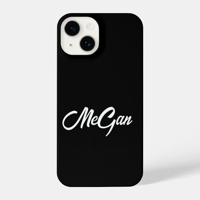 Personalised Custom Name black Monogram Cases. iPhone Case (Back)