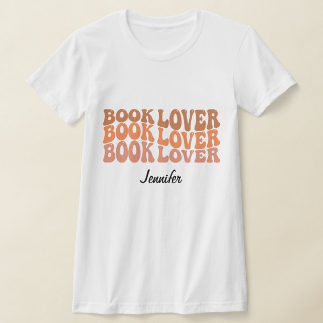 Personalised Custom Name Book Lover Reading TShirt (Laydown)