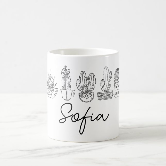 Personalised custom name Cactus Succulent Coffee Mug (Center)