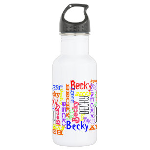 Personalised Custom Name Collage Colourful 532 Ml Water Bottle
